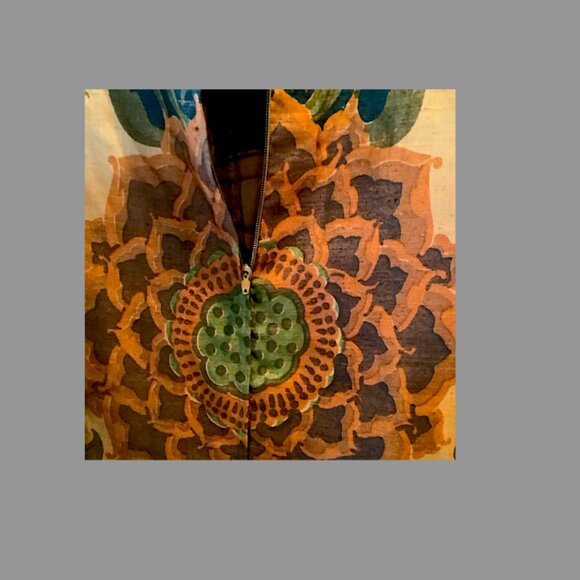 Jim Thompson Classic- Vintage 1970s Thai Silk Kaftan style formal gown Size L - Picture 8 of 14